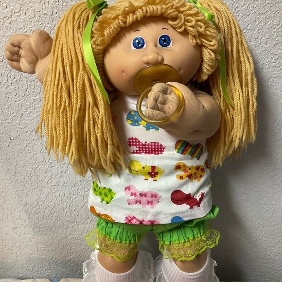 First Edition VTG Cabbage Patch Kid Girl With Pacifier Butterscotch Hair HM#4 - Picture 4 of 9